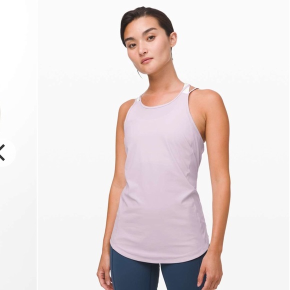 lululemon athletica Tops - Lululemon Go For Double Tank in Silver Lilac Size 6
